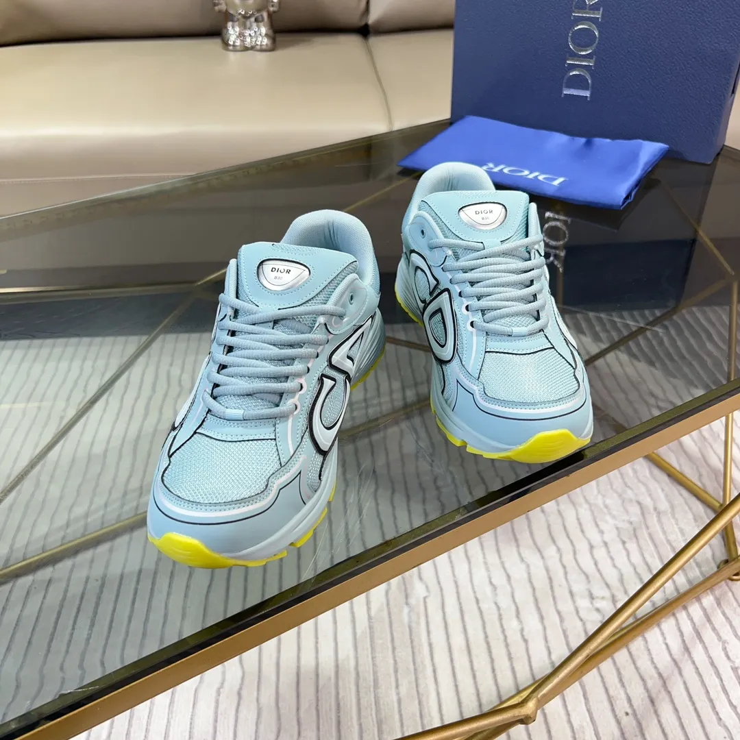 Men's Shoes💰P460💰【DIOR】Dior's new B30 low-top sneakers✅ are carefully made of gray mesh fabric and white technical fabric, decorated with reflective "CD30" graphic logo, and "DIO~B30" and "CD30" logos on the heel and tongue. An extra-light, sculpted rubber sole with signature accents adds style, while internal stretch details create ideal comfort. It can be matched with various casual styles to show a fashionable and modern sports style. Code number: 38-44 (45 can be customized)